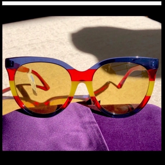 GUCCI 55mm multicolor yellow lenses sunglasses - Picture 1 of 16